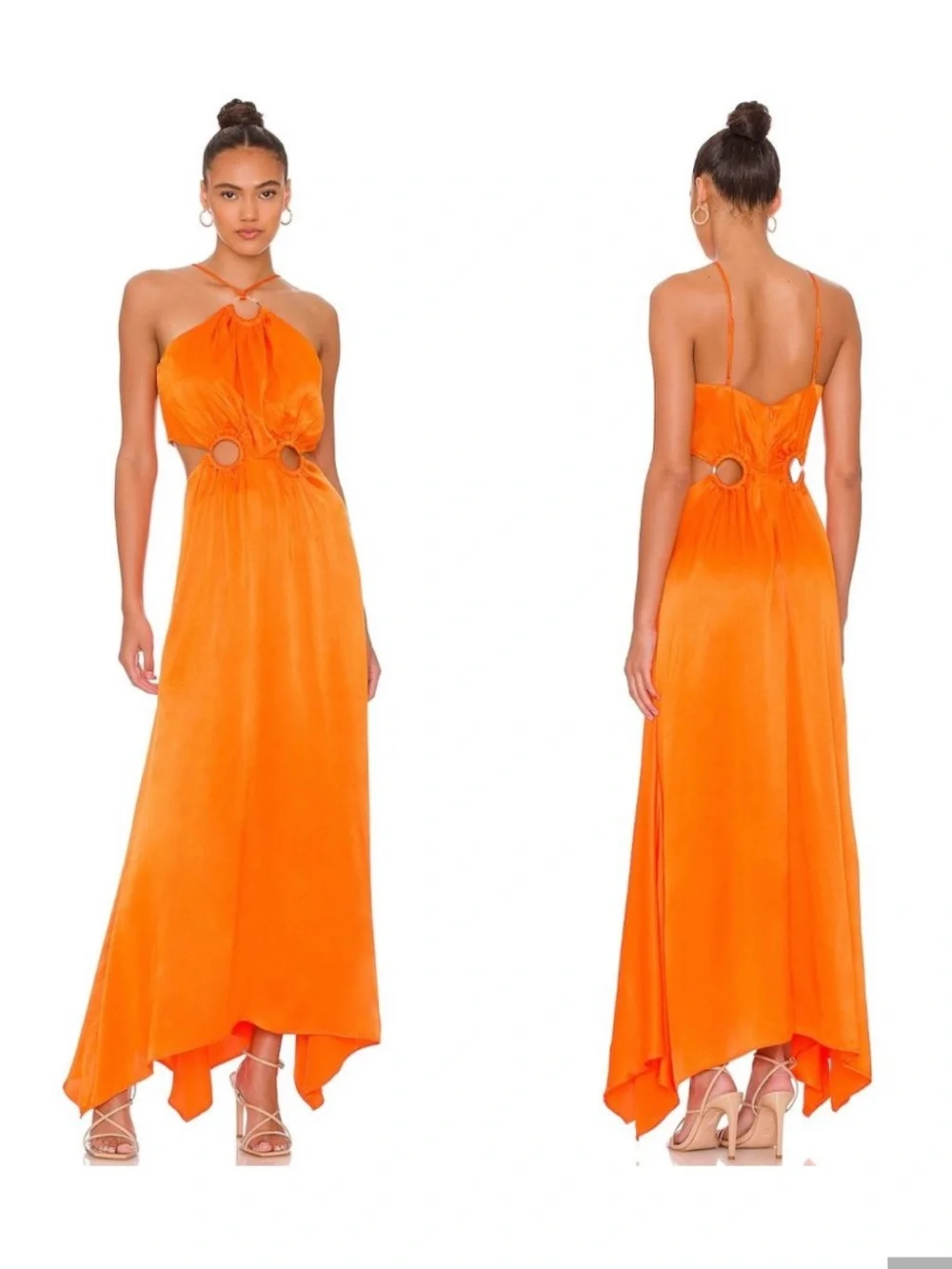 ELLIATT Visitant Maxi Dress in Papaya Bright Orange Sundress Sun Gown small - Picture 1 of 10